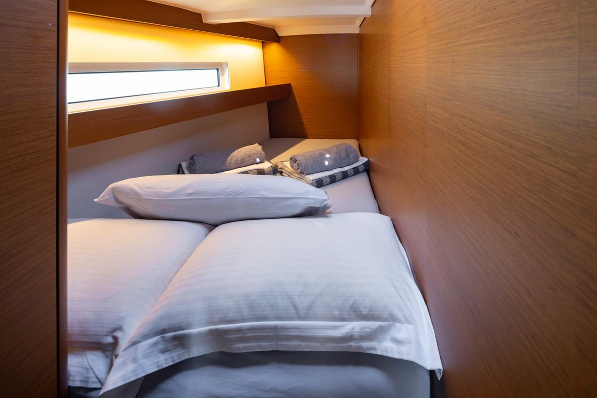 Cabin on Asteri, a Jeanneau Sun Odyssey 440 sailboat at Municipal Unit of Lefkada, Greece