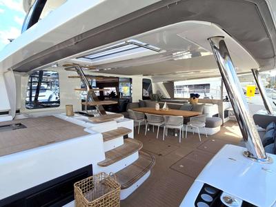 Deck of TriWing Endor, a Lagoon Sixty 5 catamaran at Grad Kaštela, Croatia
