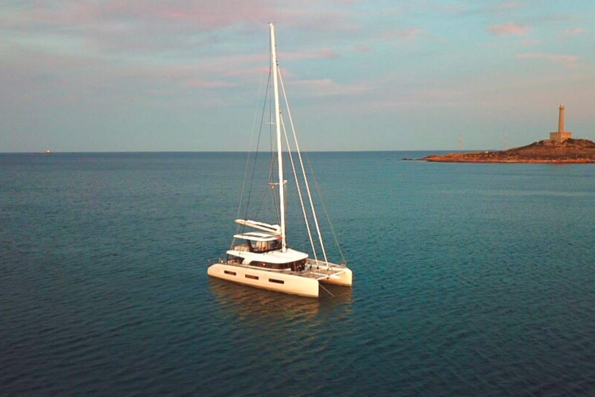 Exterior view of TriWing Endor, a Lagoon Sixty 5 catamaran at Grad Kaštela, Croatia