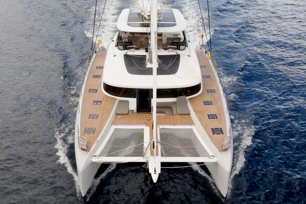 Exterior view of TriWing Endor, a Lagoon Sixty 5 catamaran at Grad Kaštela, Croatia