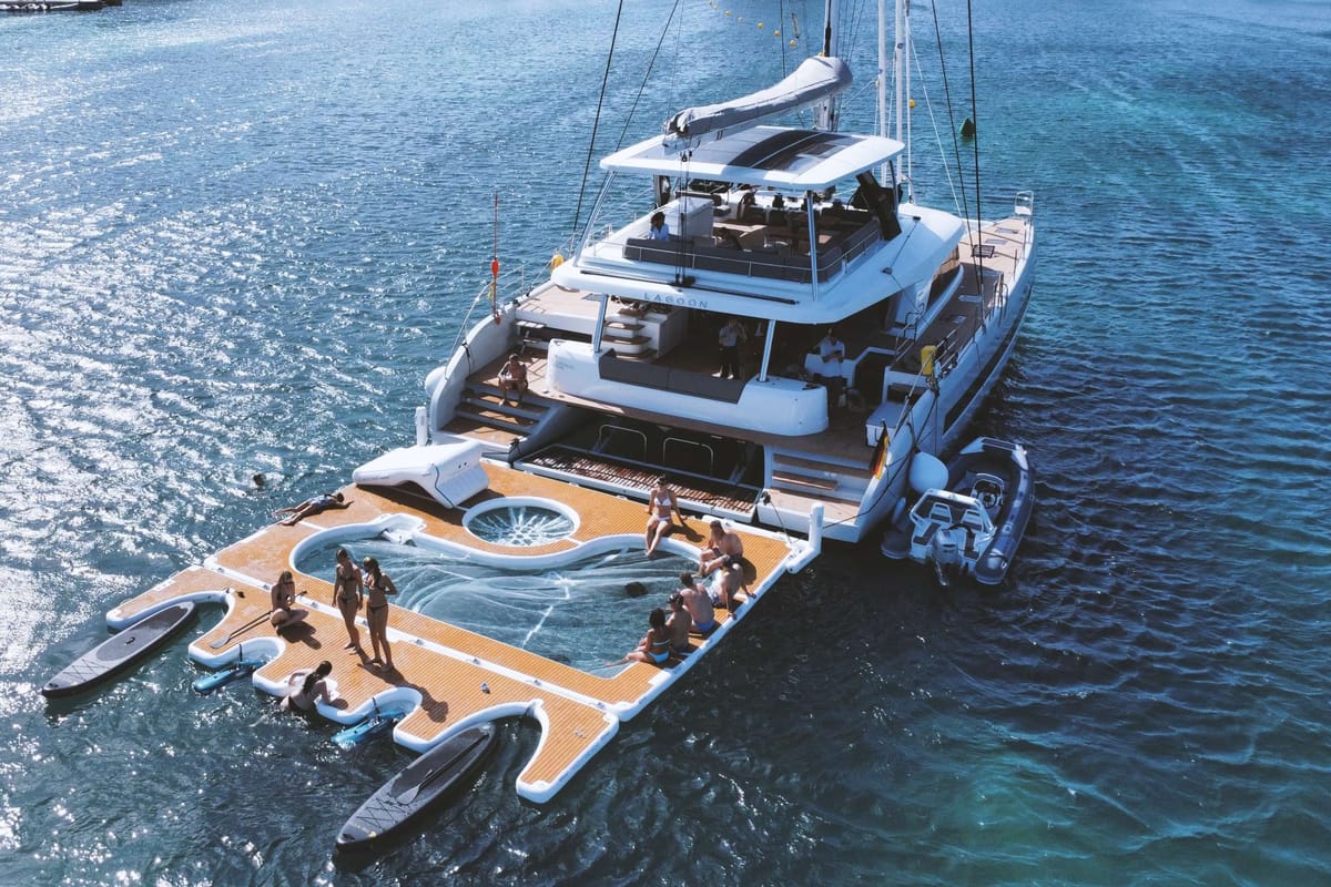 Exterior view of TriWing Endor, a Lagoon Sixty 5 catamaran at Grad Kaštela, Croatia