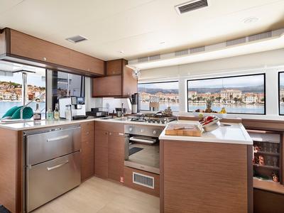 Galley of Emerald Gemini, a Lagoon 52 F OW catamaran at Grad Kaštela, Croatia