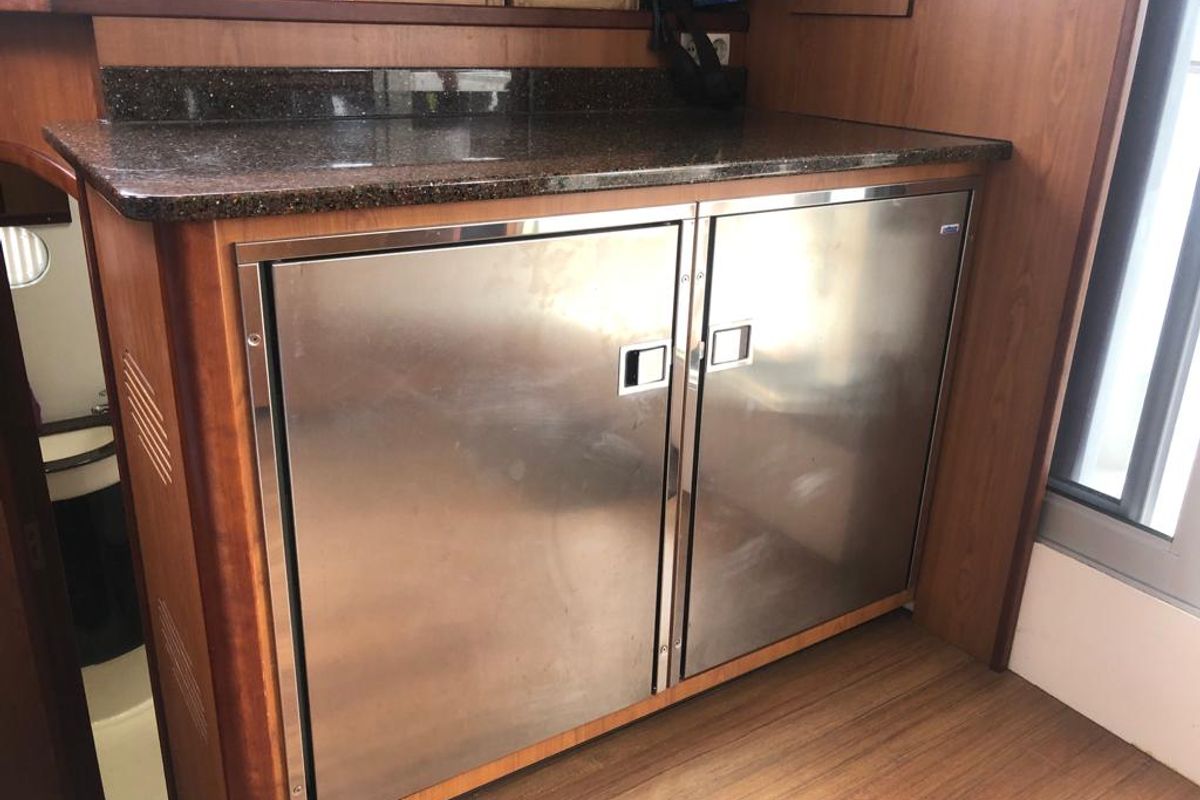 Galley of Kirsty B, a Custom Made Matrix Vision 450 catamaran at Mai Khao, Thailand