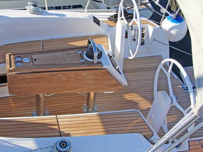Deck of Bobara, a Bavaria Cruiser 34 sailboat at Split, Croatia