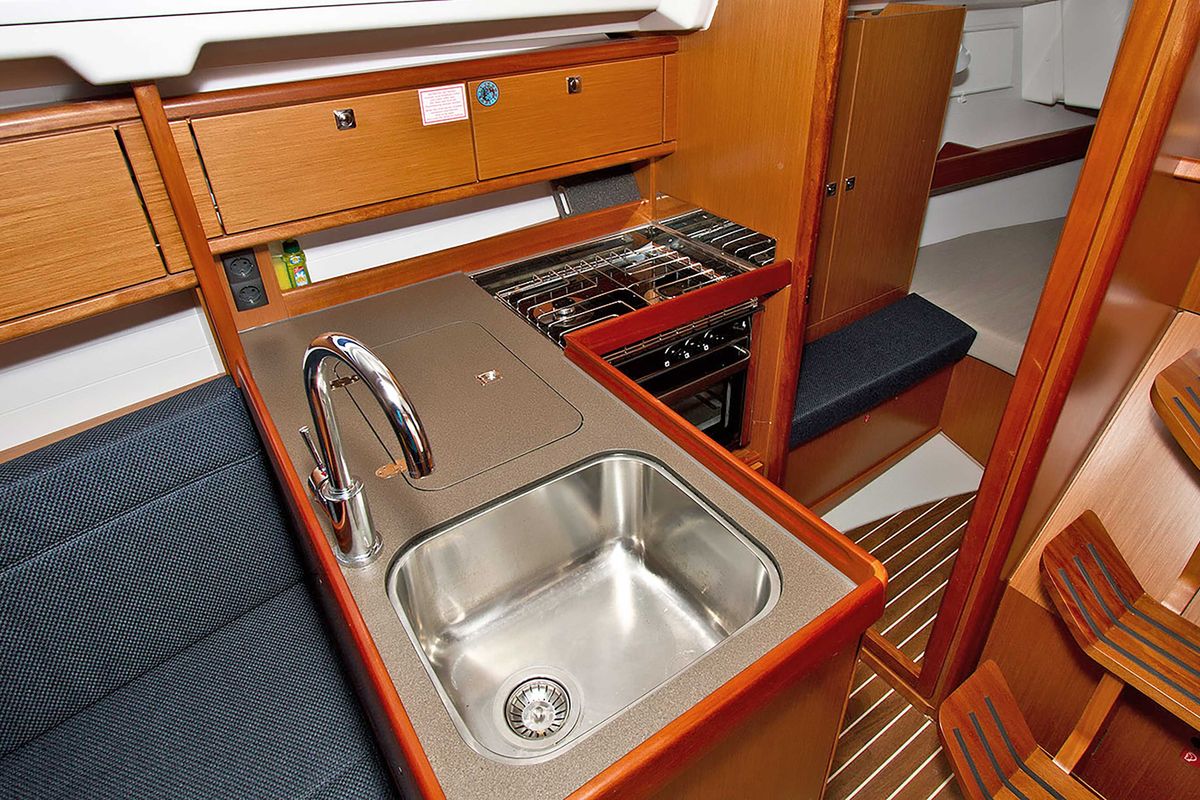 Galley of Bobara, a Bavaria Cruiser 34 sailboat at Split, Croatia