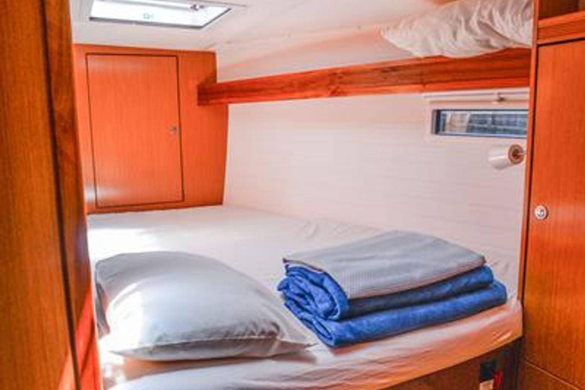 Cabin on Santa Maria, a Bavaria Cruiser 45 sailboat at Fethiye, Turkey