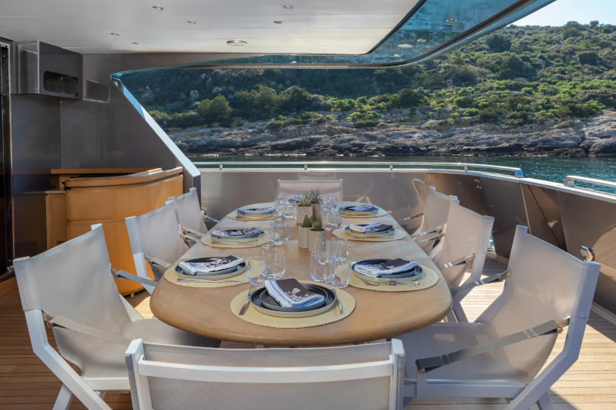 Deck of SUMMER FUN, a Admiral Yachts Admiral 101 yacht at Athens, Greece