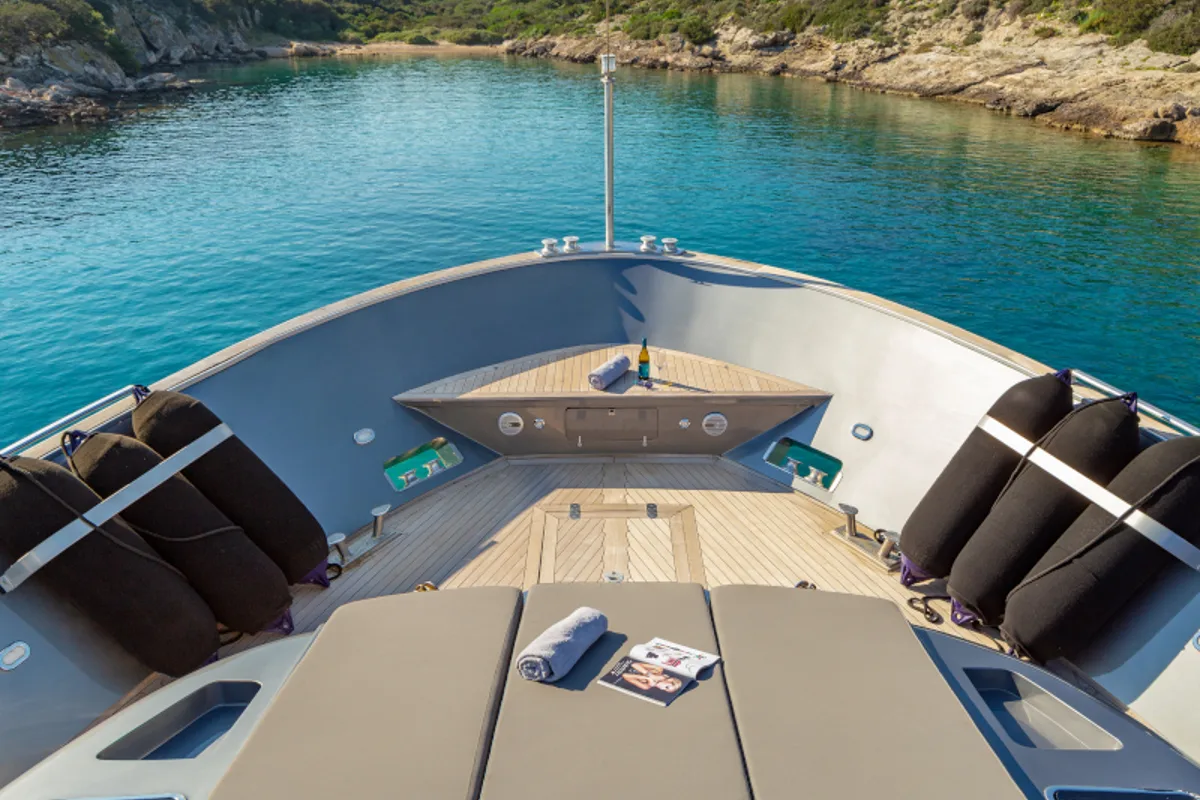 Deck of SUMMER FUN, a Admiral Yachts Admiral 101 yacht at Athens, Greece