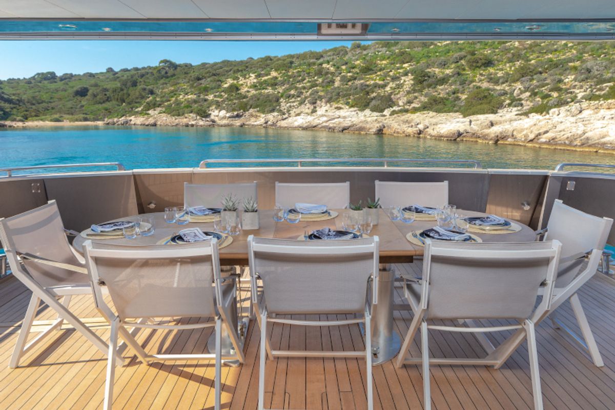 Deck of SUMMER FUN, a Admiral Yachts Admiral 101 yacht at Athens, Greece
