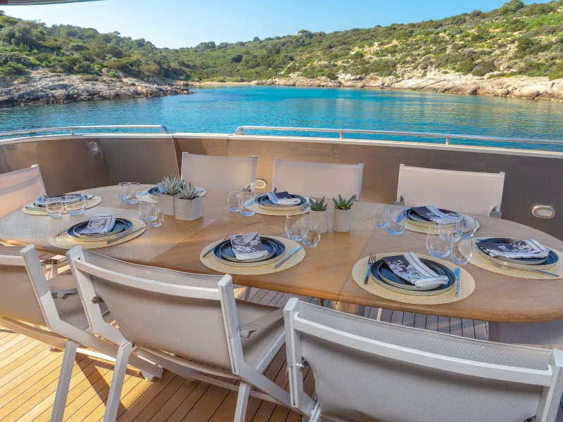 Deck of SUMMER FUN, a Admiral Yachts Admiral 101 yacht at Athens, Greece