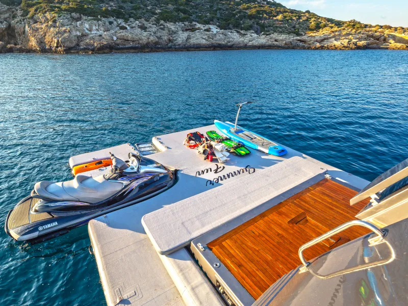 Deck of SUMMER FUN, a Admiral Yachts Admiral 101 yacht at Athens, Greece