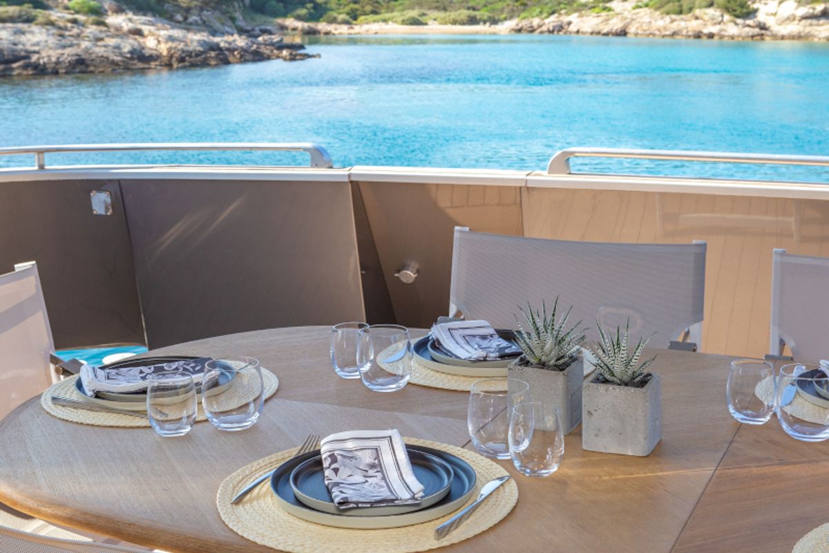 Deck of SUMMER FUN, a Admiral Yachts Admiral 101 yacht at Athens, Greece