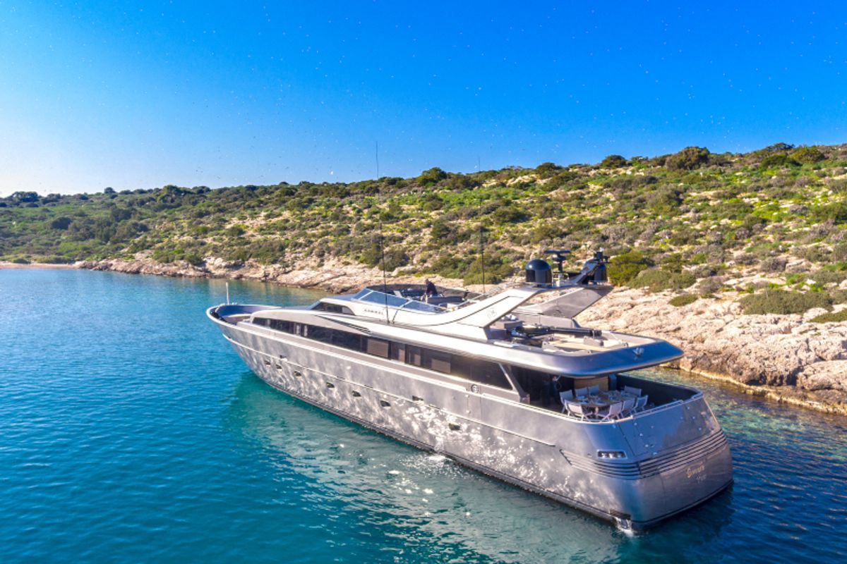 Exterior view of SUMMER FUN, a Admiral Yachts Admiral 101 yacht at Athens, Greece