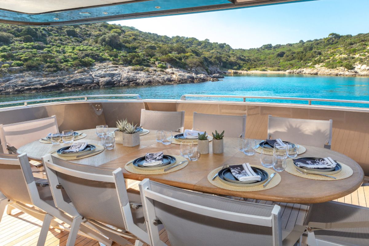 Deck of SUMMER FUN, a Admiral Yachts Admiral 101 yacht at Athens, Greece