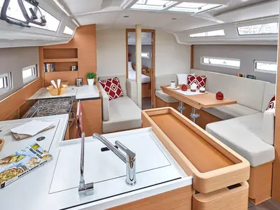 Galley of Maminti, a Jeanneau Sun Odyssey 410 sailboat at Grad Kaštela, Croatia