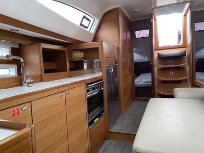 Galley of JOSI, a Elan Impression 45.1 sailboat at Grad Šibenik, Croatia