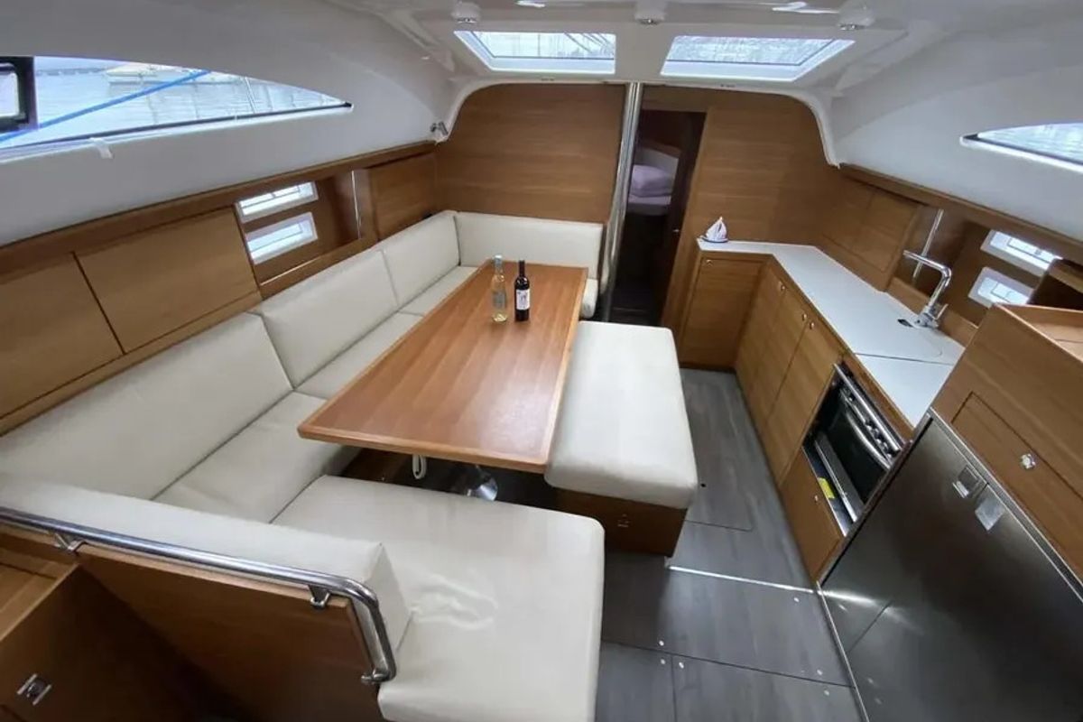 Salon of JOSI, a Elan Impression 45.1 sailboat at Grad Šibenik, Croatia