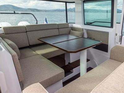 Salon of Axopar, a Axopar 37 XC Cross Cabin motorboat at Athens, Greece