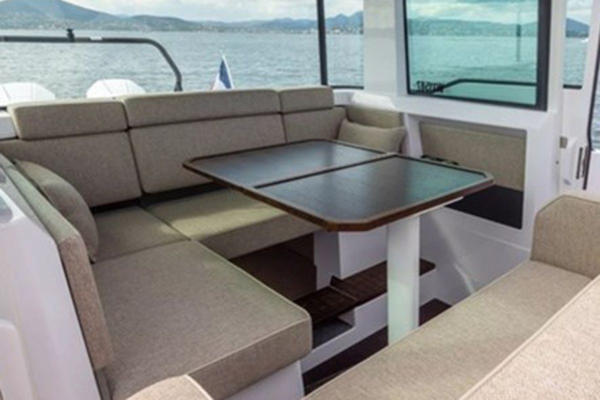 Salon of Axopar, a Axopar 37 XC Cross Cabin motorboat at Athens, Greece