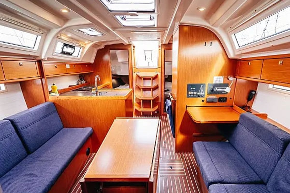 Salon of Blue Tone, a Bavaria Cruiser 37 sailboat at Betina, Croatia