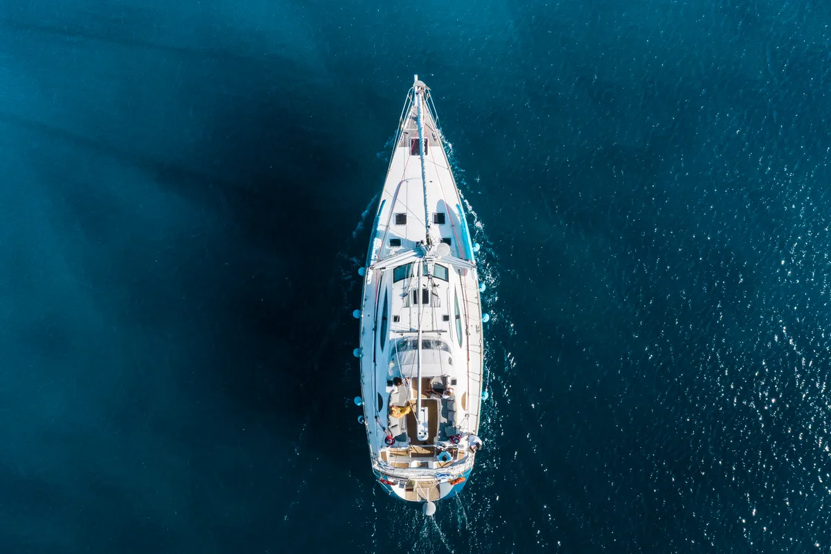Exterior view of Morpheus, a Jeanneau Sun Odyssey 54DS sailboat at Gouvia, Greece