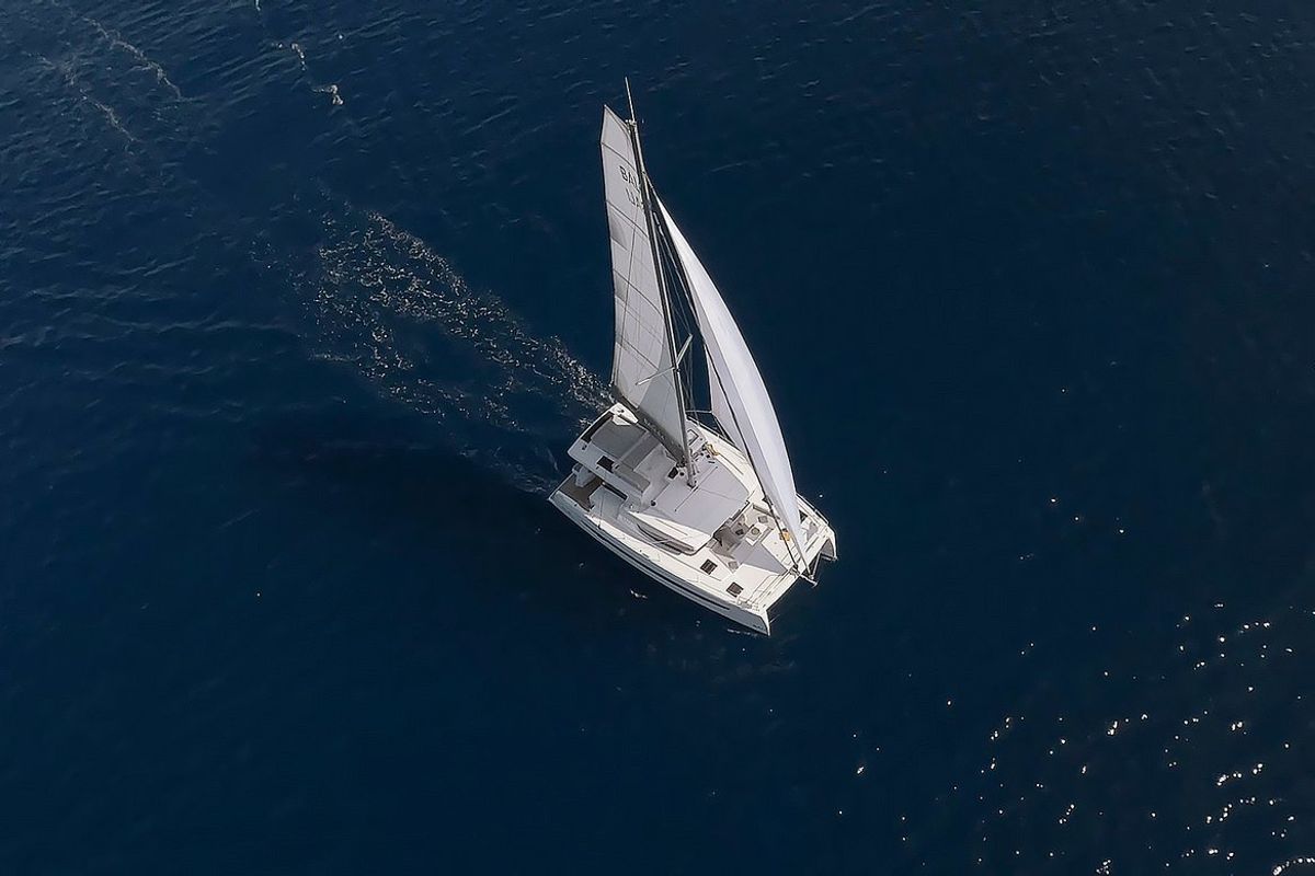 Exterior view of La Calma, a Bali 4.4 catamaran at Pirovac, Croatia
