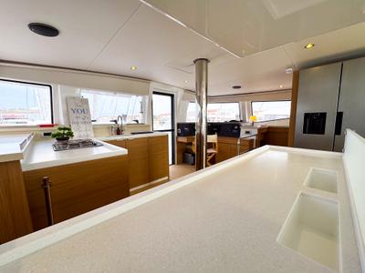 Galley of La Calma, a Bali 4.4 catamaran at Pirovac, Croatia