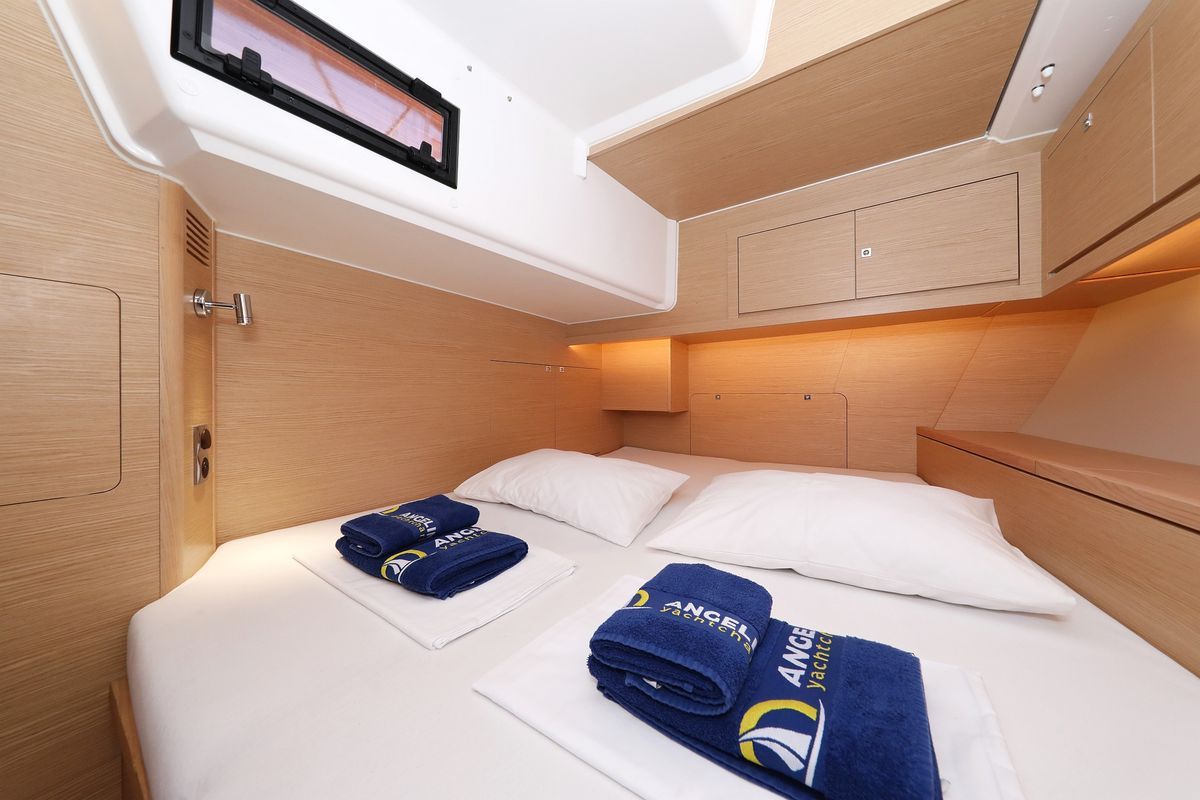 Cabin on Jolie, a Dufour 470 sailboat at Grad Biograd na Moru, Croatia