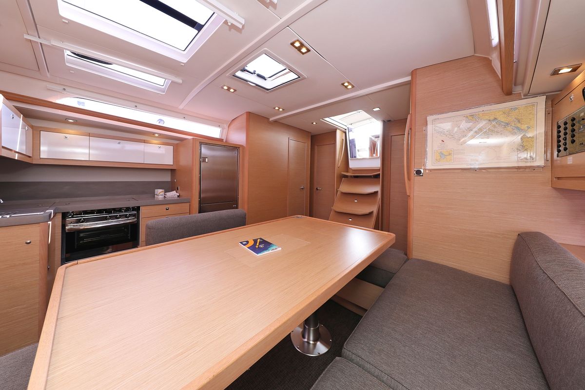Salon of Jolie, a Dufour 470 sailboat at Grad Biograd na Moru, Croatia