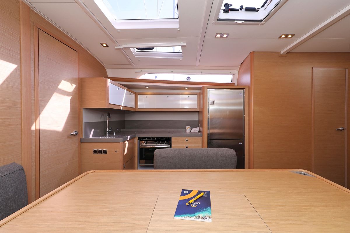 Salon of Jolie, a Dufour 470 sailboat at Grad Biograd na Moru, Croatia