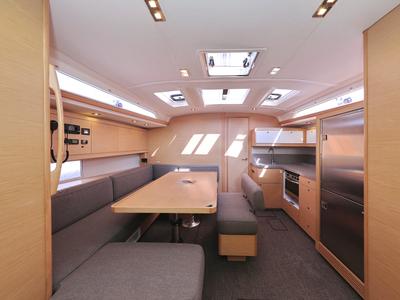 Salon of Jolie, a Dufour 470 sailboat at Grad Biograd na Moru, Croatia