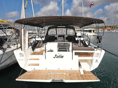 Cockpit of Jolie, a Dufour 470 sailboat at Grad Biograd na Moru, Croatia