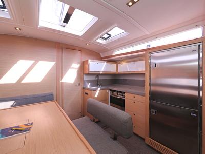 Galley of Jolie, a Dufour 470 sailboat at Grad Biograd na Moru, Croatia