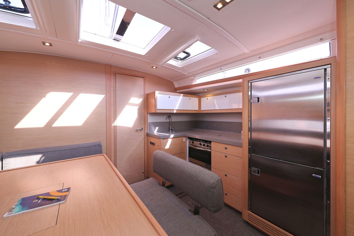 Galley of Jolie, a Dufour 470 sailboat at Grad Biograd na Moru, Croatia