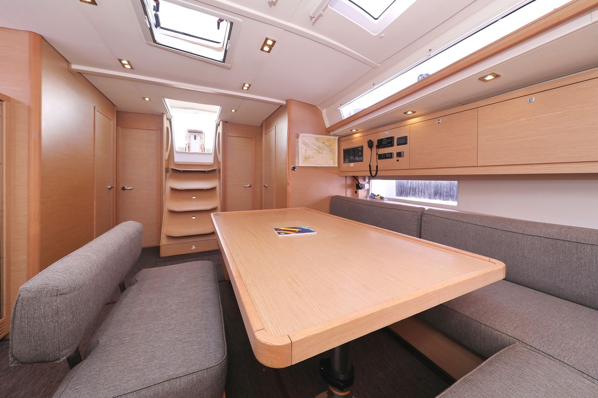 Salon of Jolie, a Dufour 470 sailboat at Grad Biograd na Moru, Croatia