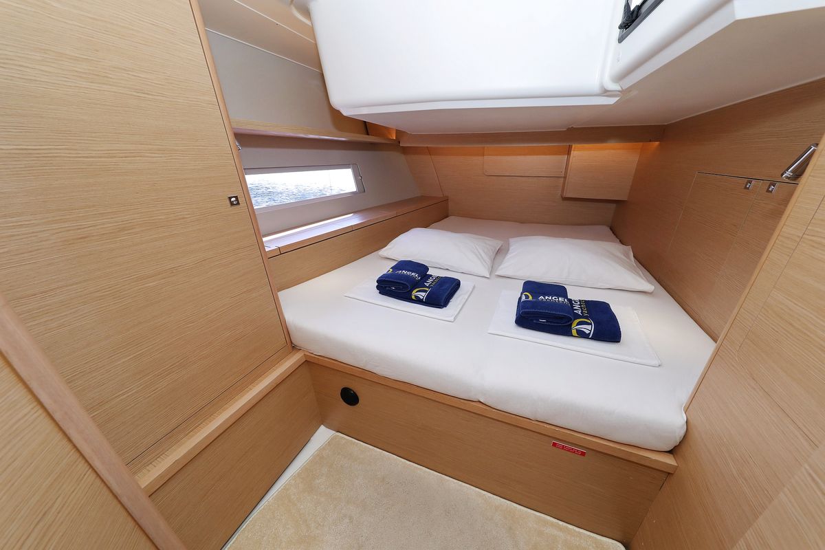 Cabin on Jolie, a Dufour 470 sailboat at Grad Biograd na Moru, Croatia