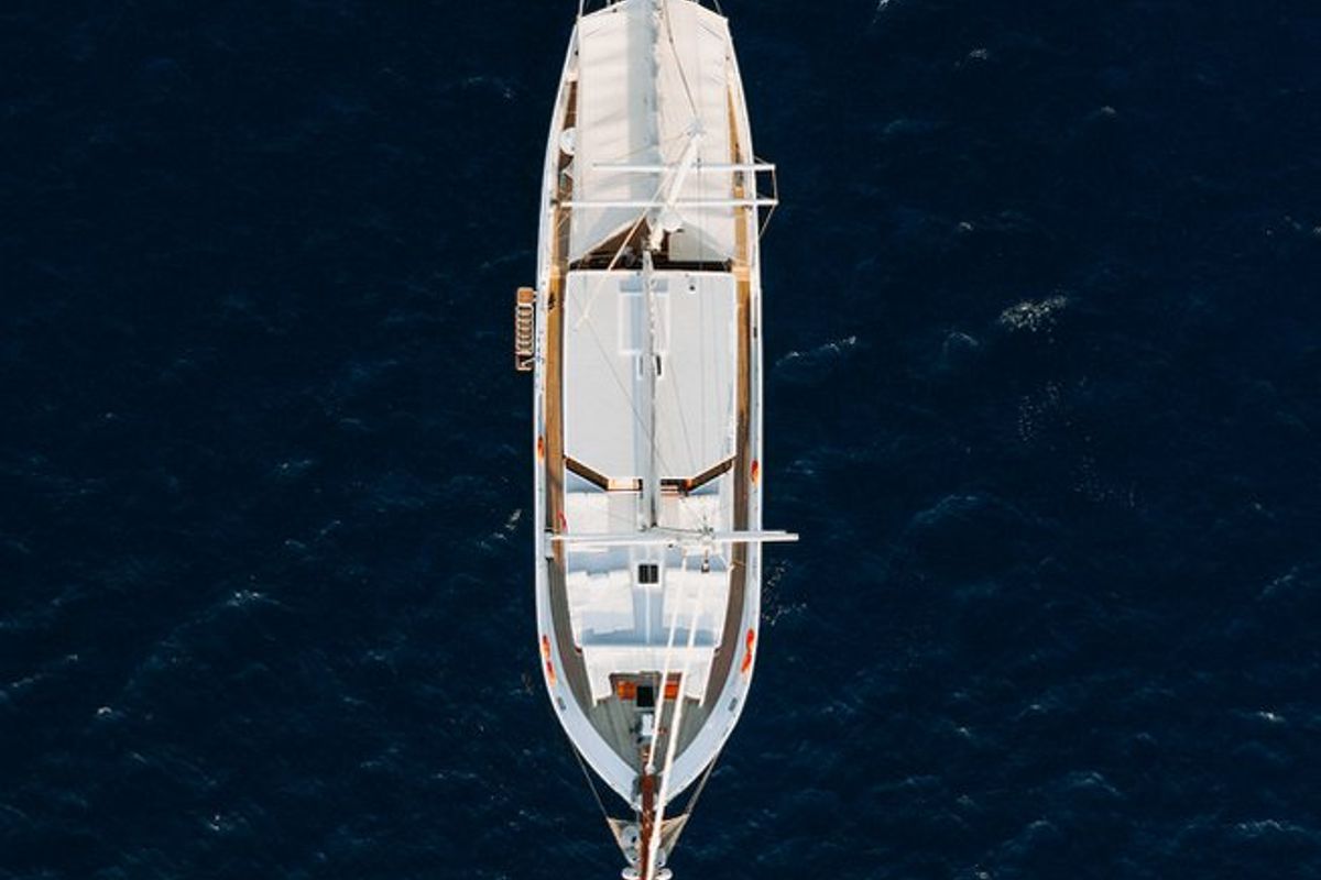 Deck of Beyaz Lale, a Custom Made Beyaz Lale yacht at Kos, Greece