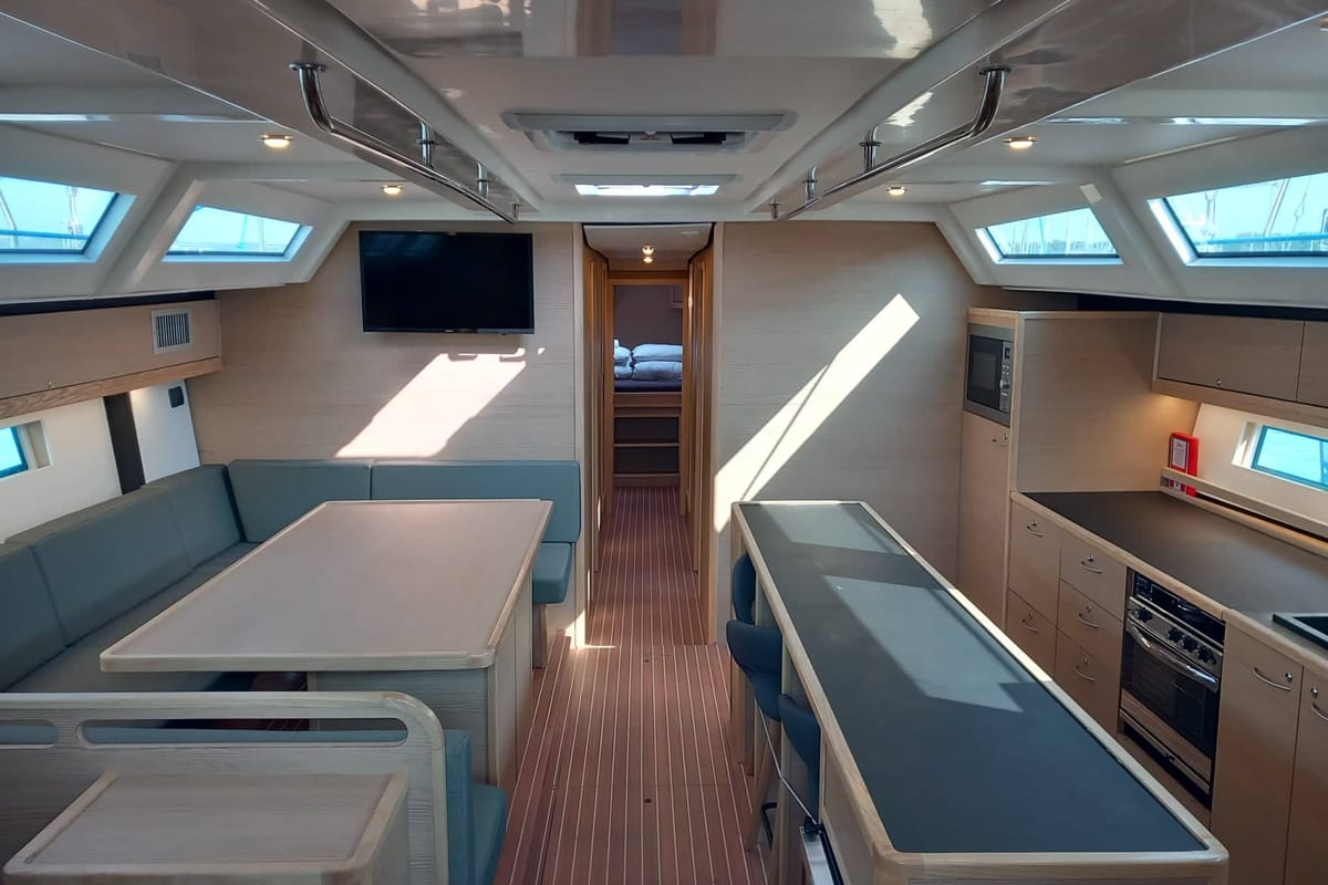 Salon of KATHARINA, a D&D Kufner 56 sailboat at Grad Biograd na Moru, Croatia