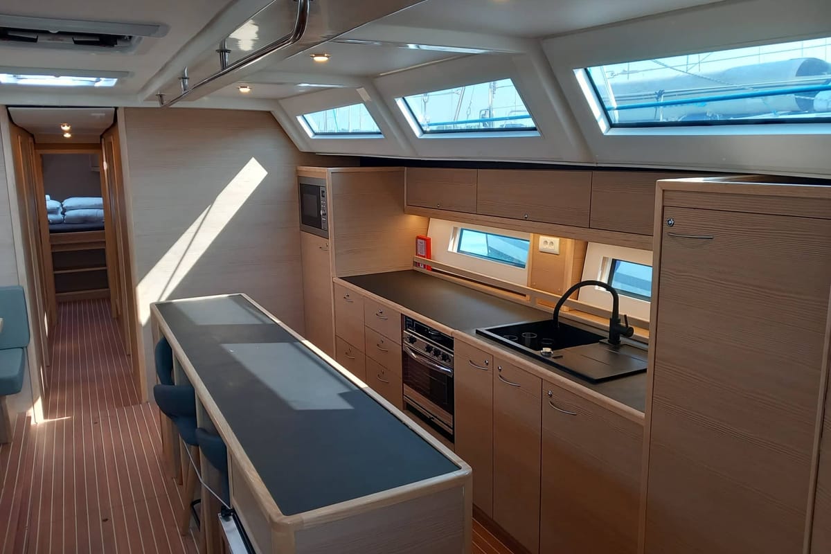 Galley of KATHARINA, a D&D Kufner 56 sailboat at Grad Biograd na Moru, Croatia