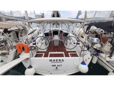 Cockpit of Maera, a Beneteau Oceanis 41.1 sailboat at Volos Municipality, Greece