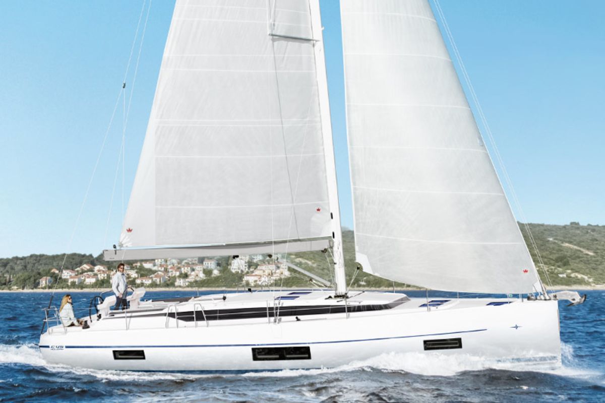 Floor plan of Blue Diamond, a Bavaria C45 sailboat at Athens, Greece