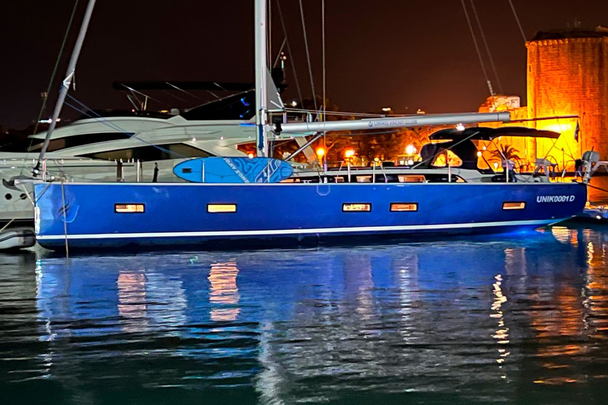 Exterior view of Sofia Blu, a D&D Kufner 54 Exclusive sailboat at Salerno, Italy