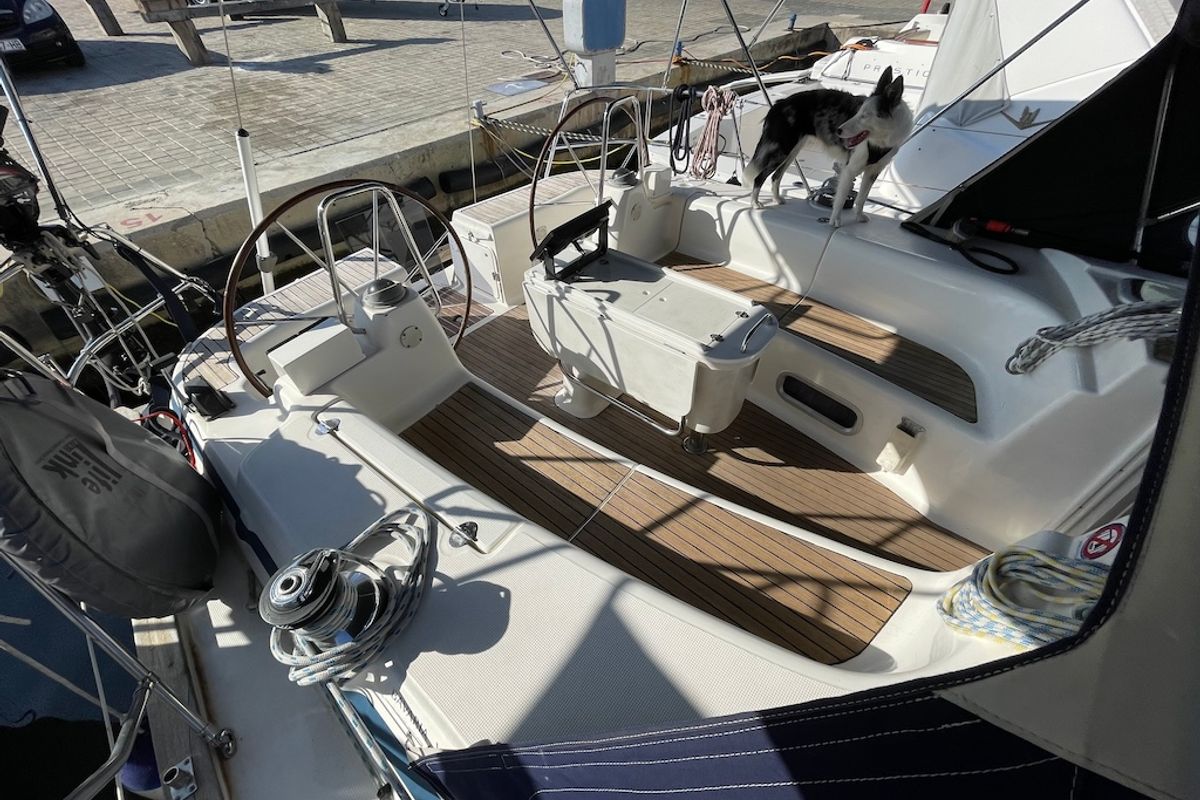 Cockpit of Elysium, a Elan Impression 45 sailboat at Zadar, Croatia