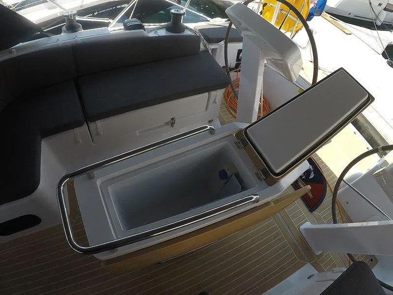 Deck of Podatok Too, a Hanse Yachts Hanse 458 sailboat at Grad Šibenik, Croatia