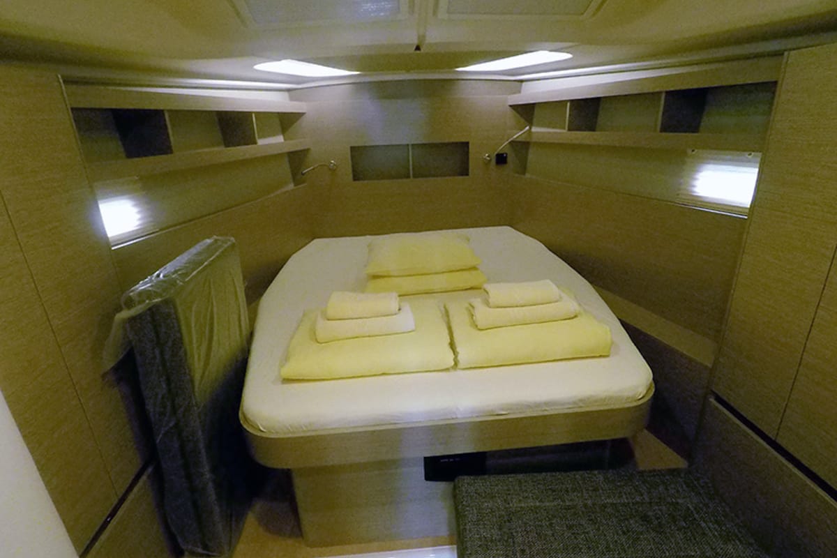 Cabin on Podatok Too, a Hanse Yachts Hanse 458 sailboat at Grad Šibenik, Croatia