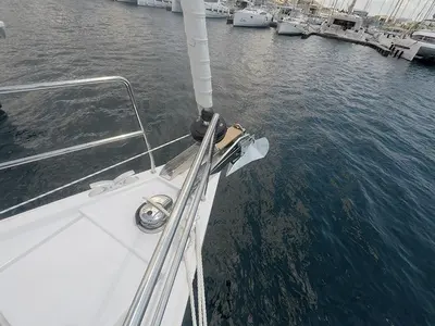 Deck of Podatok Too, a Hanse Yachts Hanse 458 sailboat at Grad Šibenik, Croatia
