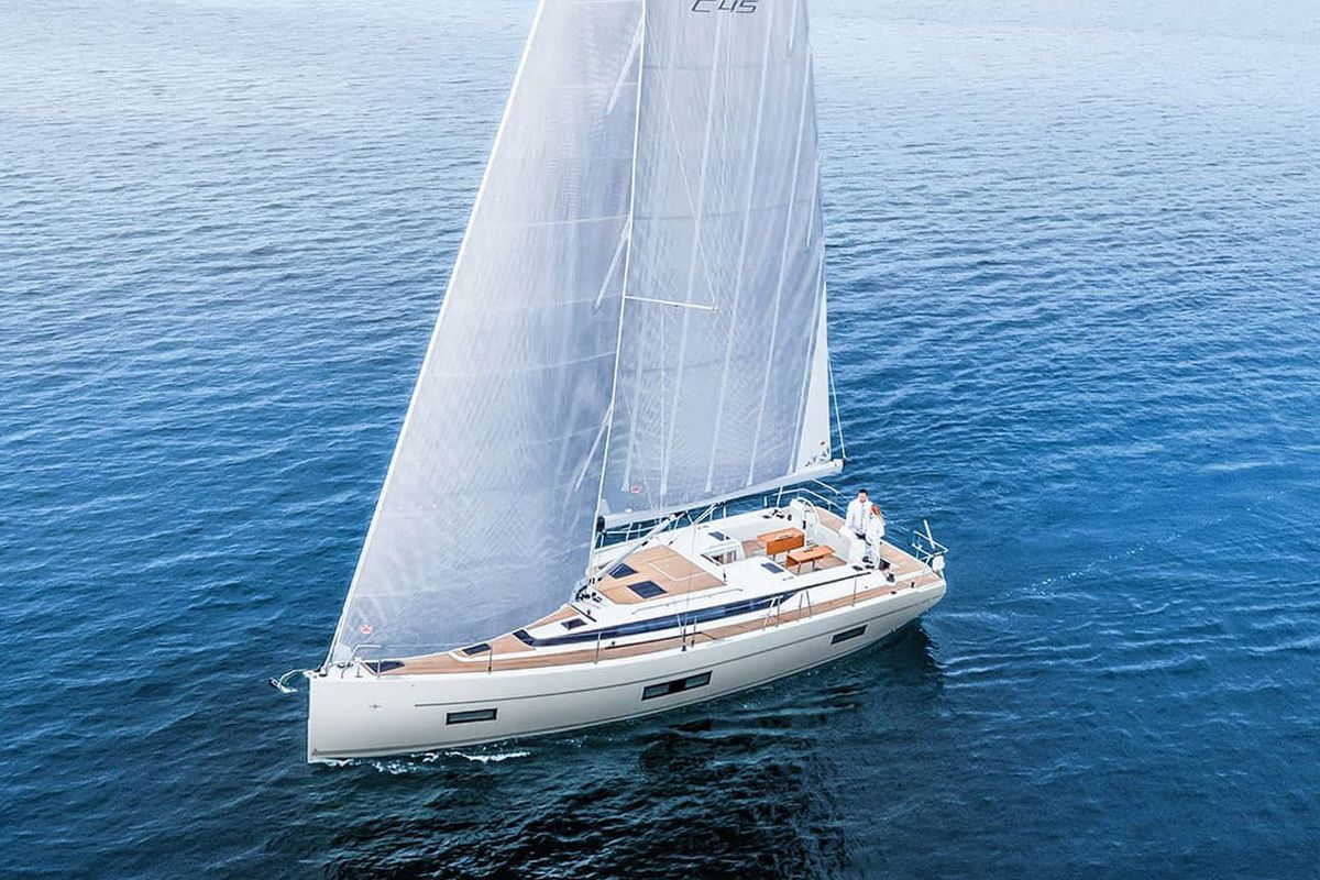 Exterior view of Alma Libre VIII (NEW 2022), a Bavaria C45 sailboat at Municipal Unit of Lefkada, Greece