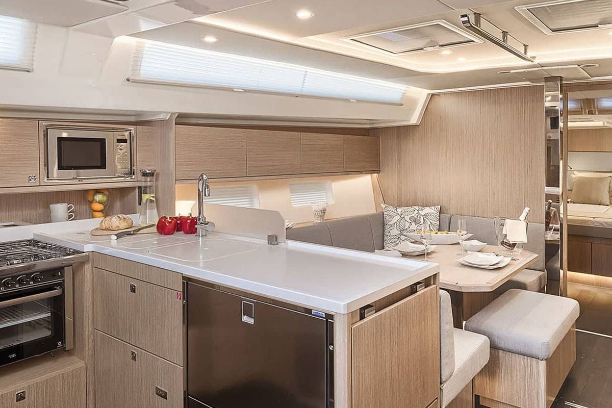 Exterior view of Alma Libre VIII (NEW 2022), a Bavaria C45 sailboat at Municipal Unit of Lefkada, Greece