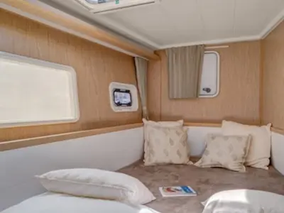 Cabin on Orion VIII, a Lagoon 400 S2 catamaran at Skiathos, Greece