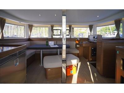 Salon of Chill Out, a Lagoon 42 catamaran at Tourlos, Greece